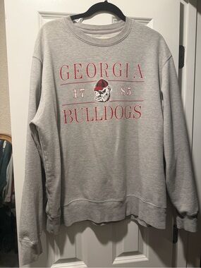 Georgia Bulldogs Gray Pullover Crewneck Sweatshirt